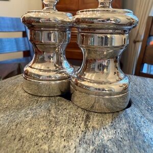 Pair of Vintage Cartier Sterling Silver Pepper Grinders